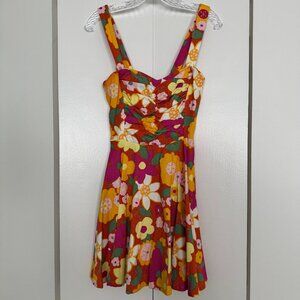 ModCloth 60s Floral Dress XS